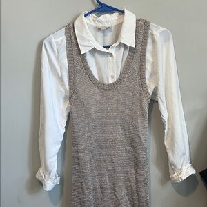 Tristan V-Neck Knit Sweater Vest in Brown